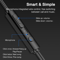 Słuchawki przewodowe 3.5mm z basowymi słuchawkami słuchawki stereofoniczne muzyka Sport słuchawki do gier z mikrofonem do słuchawek Xiaomi IPhone 11 5